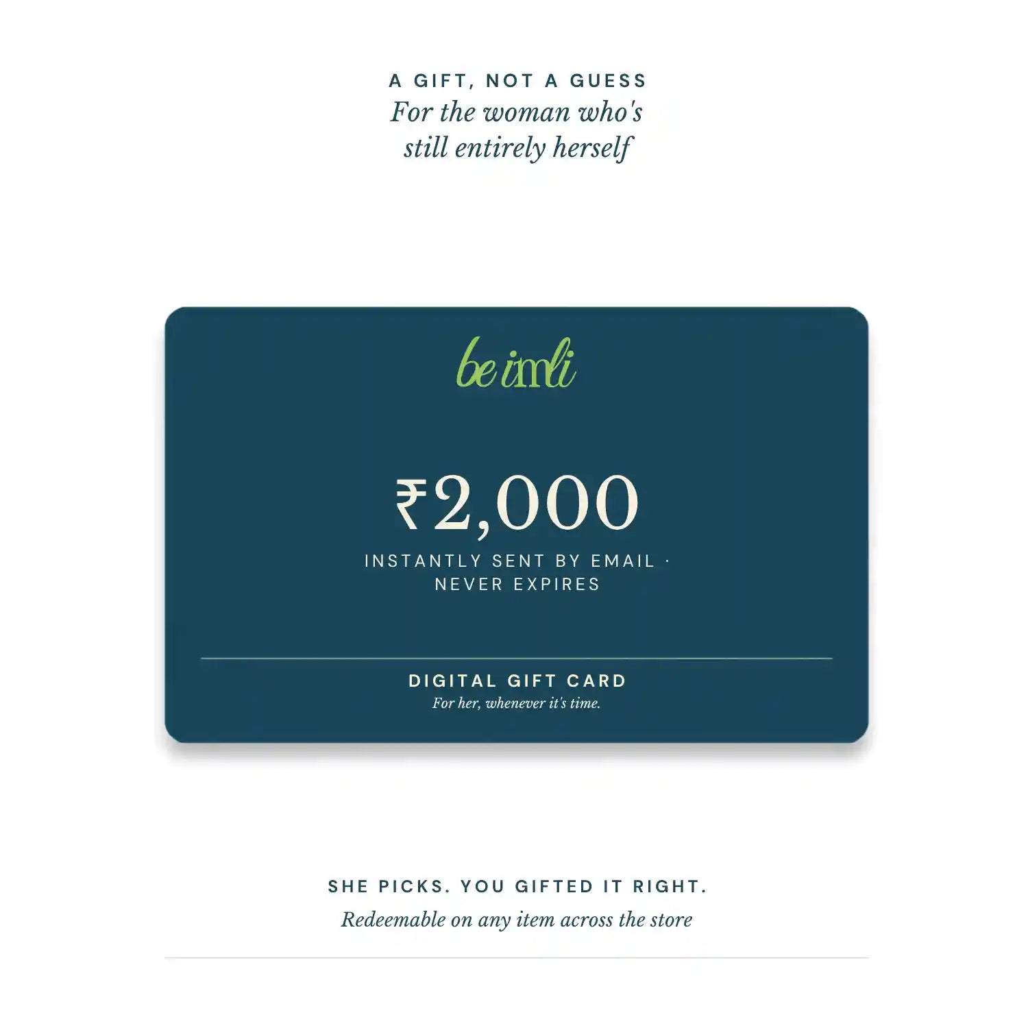 The 'be imli' gift card