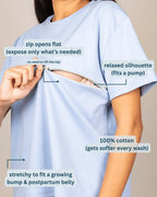 'No Fuss' Invisible Zip Feeding Cotton Tee